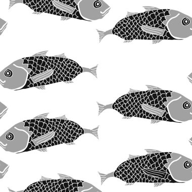 Renkli balık ile dikişsiz soyut desen