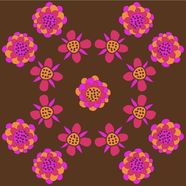 Soyut basit çiçeklerle kesintisiz soyut desen