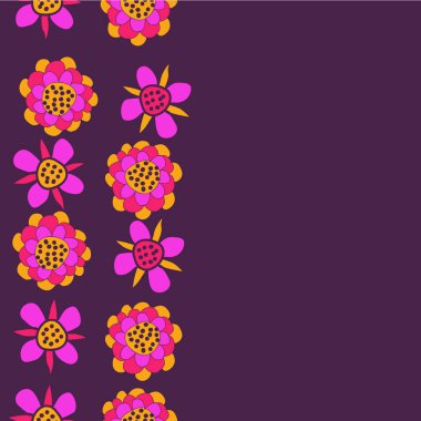 Soyut basit çiçeklerle kusursuz desen