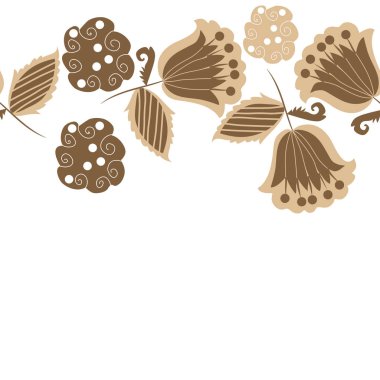 çiçekler, vektör çizim ile sanatsal seamless modeli