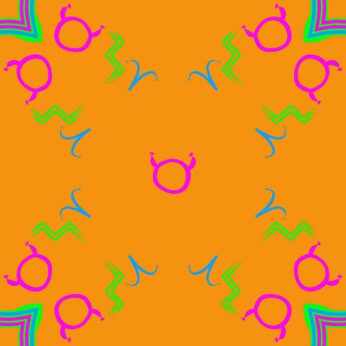 Burçların dikişsiz deseni, vektör illüstrasyonu