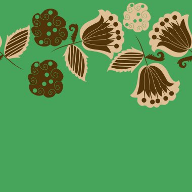 çiçekler, vektör çizim ile sanatsal seamless modeli