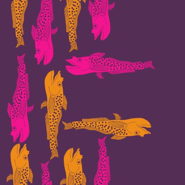 Renkli balık ile dikişsiz soyut desen