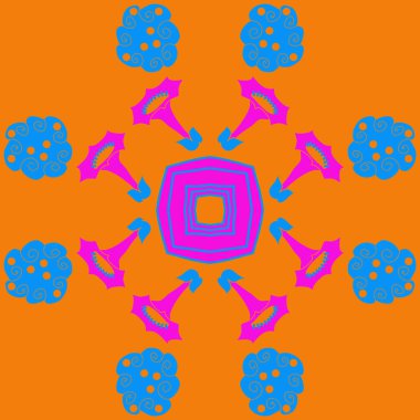 çiçekler, vektör çizim ile sanatsal seamless modeli