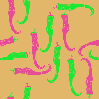 Biber ile dikişsiz soyut desen, vektör arka plan