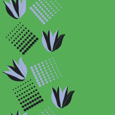 Noktalı soyut çiçekler, modern çiçek arka plan tasarımı 