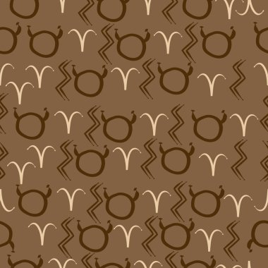 Burç işaretleri ile vektör desen arka plan 