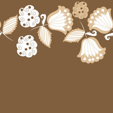 çiçekler, vektör çizim ile sanatsal seamless modeli