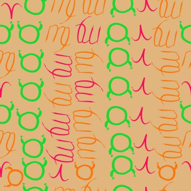 Soyut basit kaligrafi dikişsiz desen