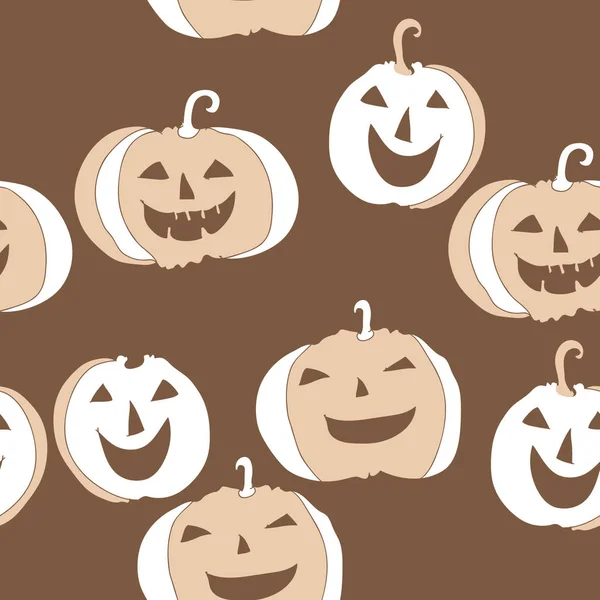 Modèle Sans Couture Citrouilles Simples Halloween — Image vectorielle