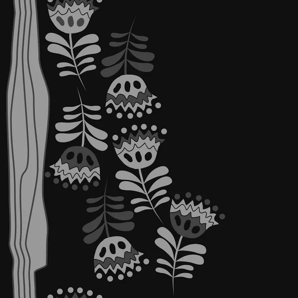 有花朵的无缝抽象图案 — 图库矢量图片