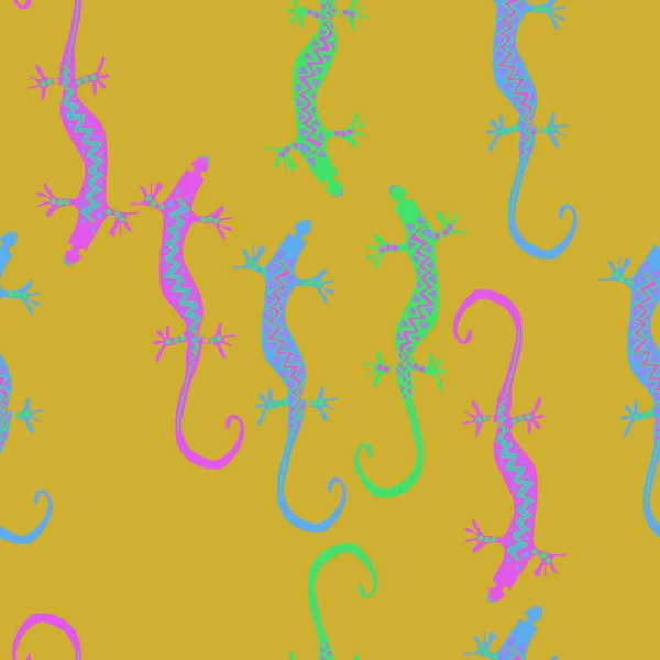 抽象简单蜥蜴的无缝模式 — 图库矢量图片