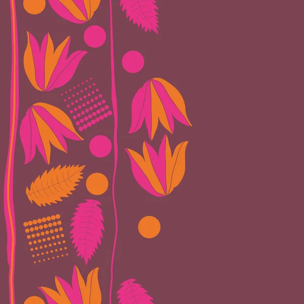 Fondo Creativo Simple Con Flores Puntos Artísticos Ilustración Arte Vectorial — Vector de stock