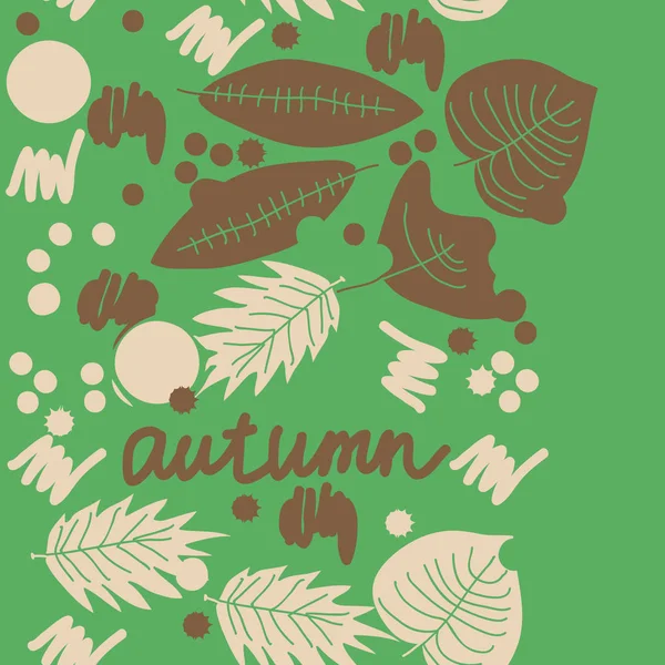Χρωματιστά Φθινοπωρινά Φύλλα Λέξη Φθινόπωρο Στο Παρασκήνιο — Διανυσματικό Αρχείο