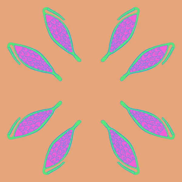抽象简单植物的无缝模式 — 图库矢量图片