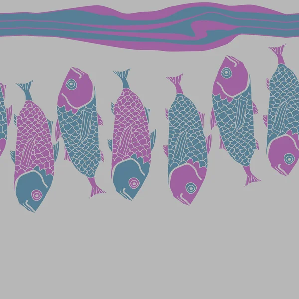 Fond Sans Couture Avec Des Poissons Colorés Illustration Vectorielle — Image vectorielle