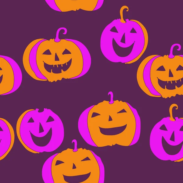 Modèle Sans Couture Citrouilles Simples Halloween — Image vectorielle