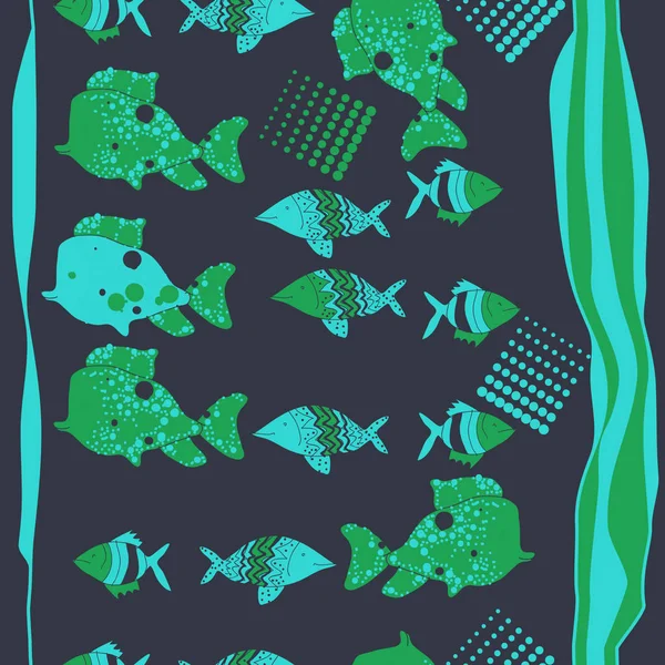 Abstrakte Fische Nahtlose Muster Einfach Vektorillustration — Stockvektor