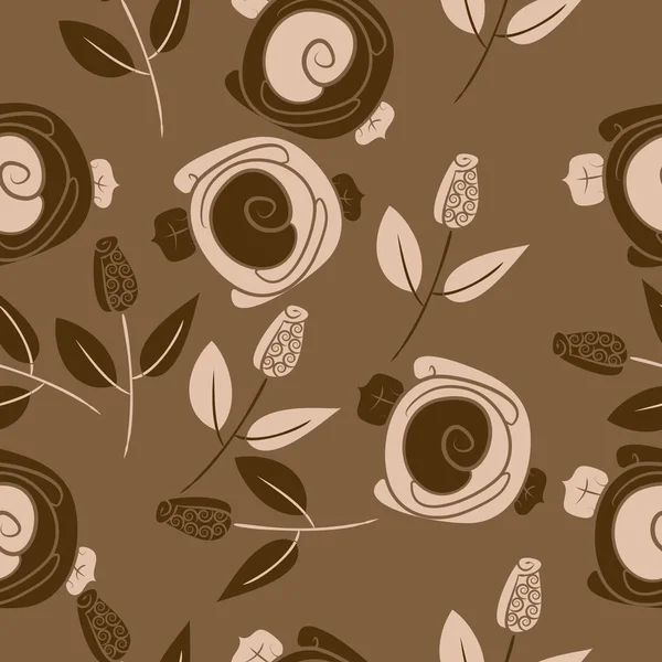 çiçekler, vektör çizim ile sanatsal seamless modeli