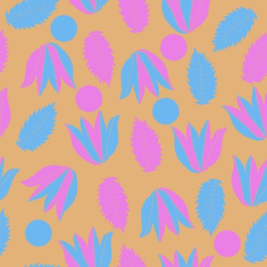 Modern çiçek çerçeve tasarım arka planda soyut çiçek elemanları