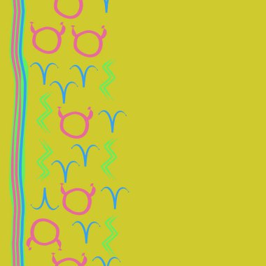 Burçların dikişsiz deseni, vektör illüstrasyonu