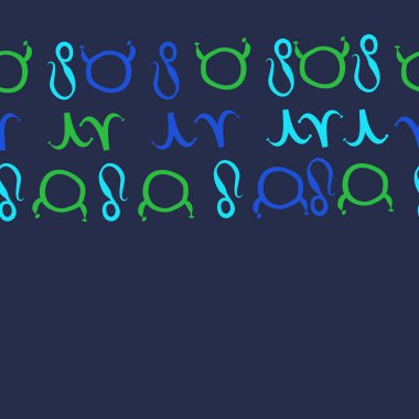 Zodiac Signs ile Dikişsiz soyut desen, vektör illüstrasyon