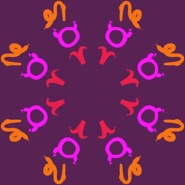 Zodiac Signs ile Dikişsiz soyut desen, vektör illüstrasyon