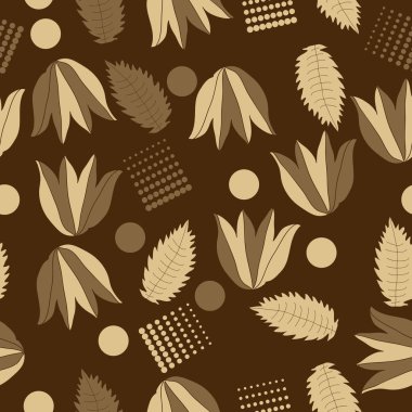 Çiçek motif, yaprakları ve lale Dikişsiz deseni.