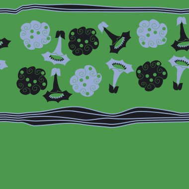 çiçekler, vektör çizim ile sanatsal seamless modeli