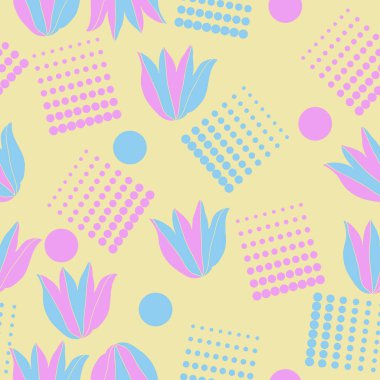 Modern çiçek çerçeve tasarım arka planda soyut çiçek elemanları