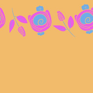 Çiçeklerle kesintisiz soyut desen, vektör arka plan