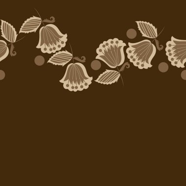 çiçekler, vektör çizim ile sanatsal seamless modeli