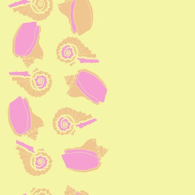 arka planda renkli parlak deniz kabukları seti