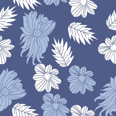 çiçekler, vektör çizim ile sanatsal seamless modeli