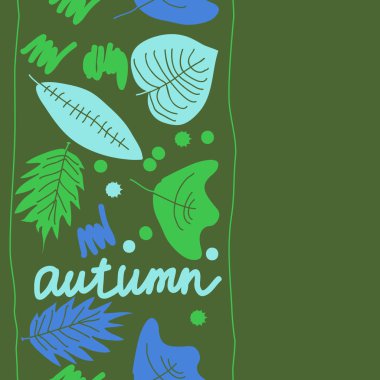 arka planda kelime sonbahar ile renkli sonbahar yaprakları