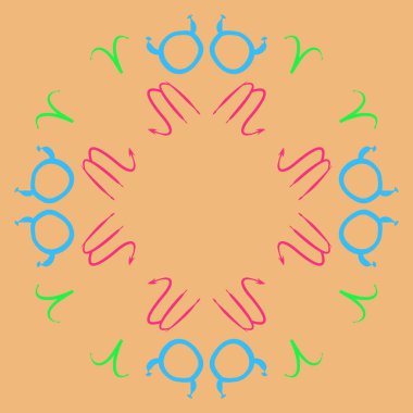 Soyut basit burç süsü ile dikişsiz desen