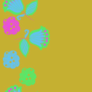 çiçekler, vektör çizim ile sanatsal seamless modeli