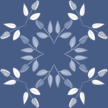 Çiçeklerle kesintisiz soyut desen, vektör arka plan