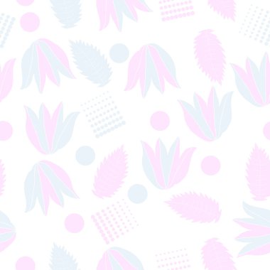 Çiçek motif, yaprakları ve lale Dikişsiz deseni.