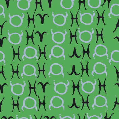 Zodiac Signs Dikişsiz desen. Vektör Illustration