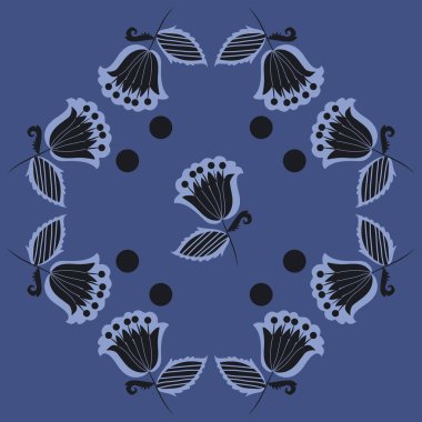 çiçekler, vektör çizim ile sanatsal seamless modeli