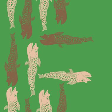 Renkli balık ile dikişsiz soyut desen