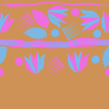 sanatsal çiçekler ve noktalar, vektör sanat illüstrasyon ile arka plan