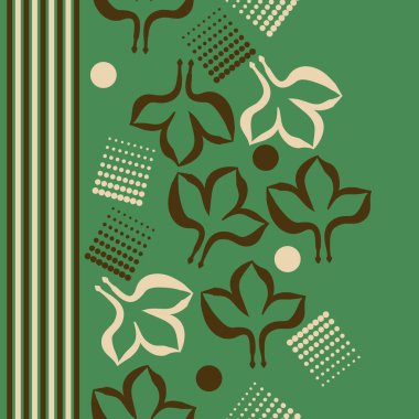 Renkli yapraklar ve çizgilerle dikişsiz desen