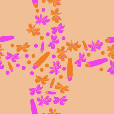 Tarçın ve anason ile soyut dikişsiz desen 