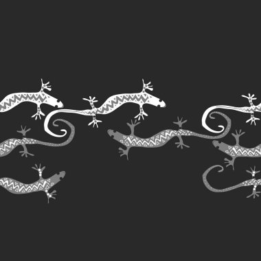 sorunsuz yatay kertenkele desen, sadece vektör illüstrasyon