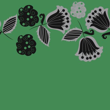 çiçekler, vektör çizim ile sanatsal seamless modeli