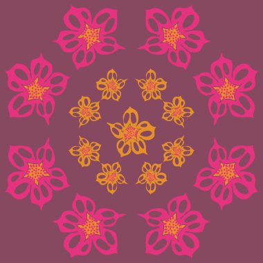 Renkli çiçekler ile Dikişsiz soyut desen