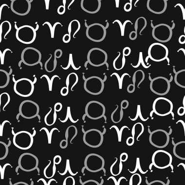 Zodiac Signs ile Dikişsiz soyut desen, vektör illüstrasyon