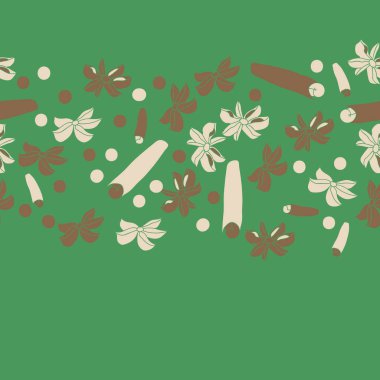 Tarçın ve anason ile soyut dikişsiz desen 